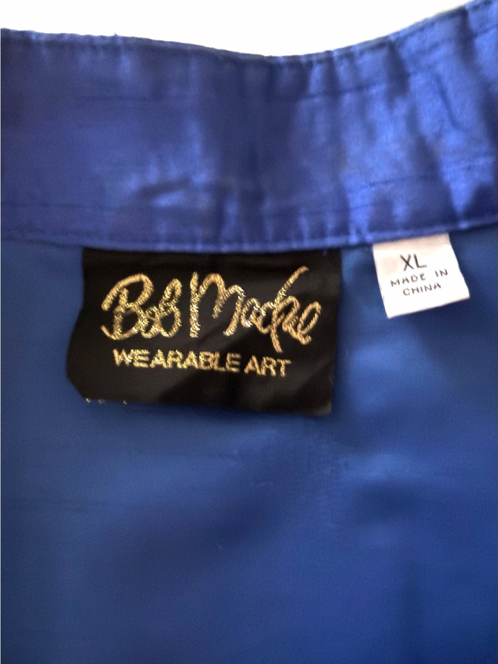 Bob Mackie Wearable Art Vintage Embroidered Button front Shirt XL Blue - Picture 3 of 12